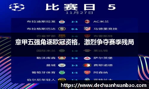 意甲五强角逐欧冠资格，激烈争夺赛季残局
